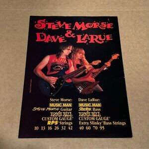 Steve Morse & Dave LaRue - Ernie Ball - 1994 Print Advertisement